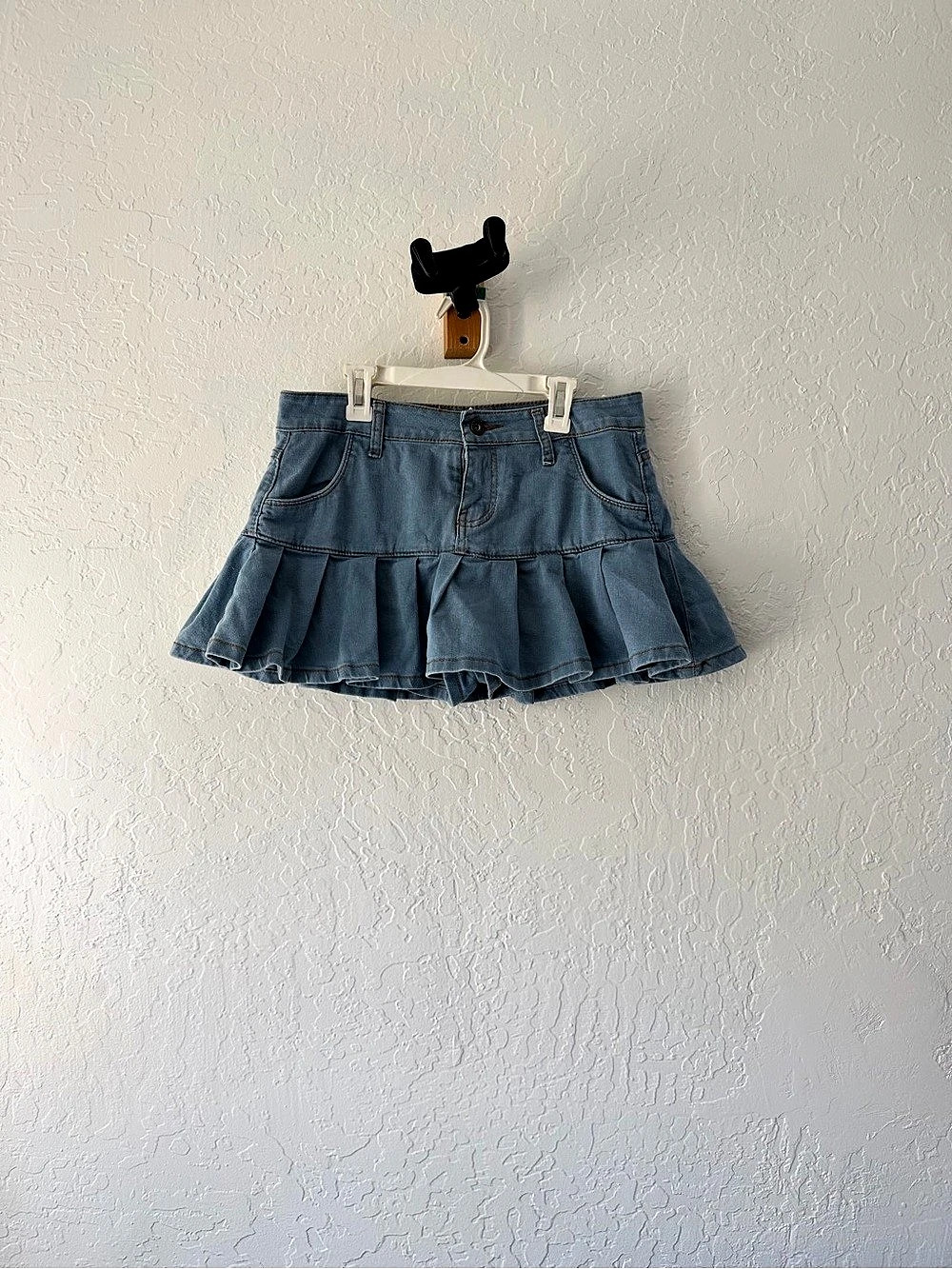 Denim Ruffle Mini Skirt Size Medium Like New